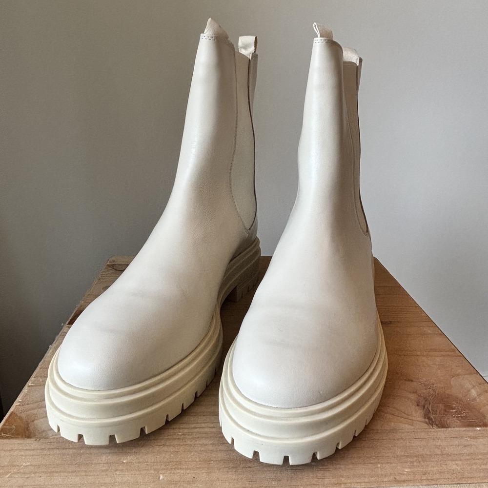 Tony Bianco Cream Ankle Boots